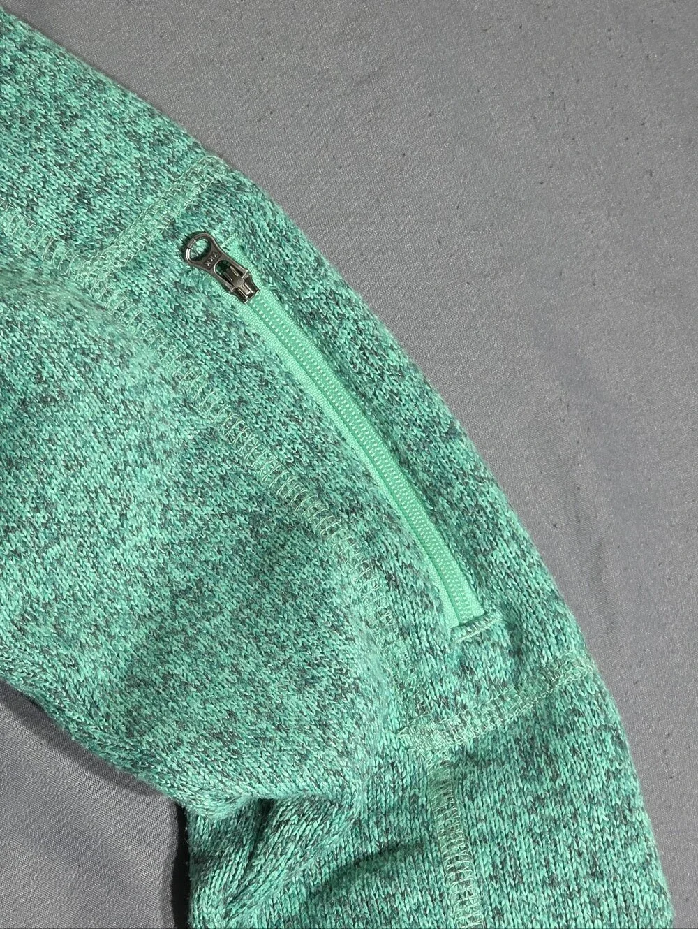 Patagonia Girls Mint-Green Heather Half-Zip Fleece Pullover